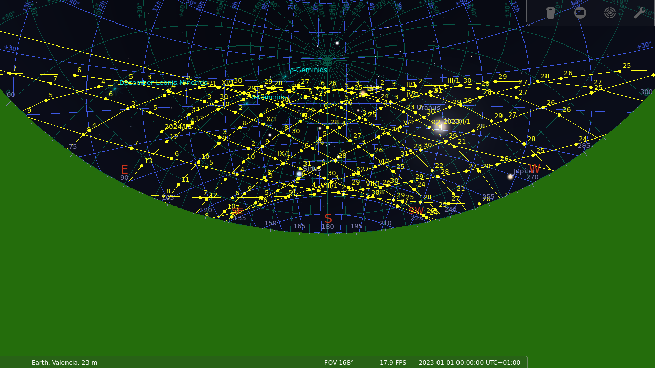 Moon trajectory over a year