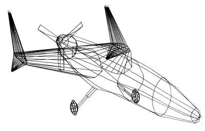 Experimental aircraft model, first CAD designs by The Boeing Company